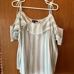 Striped Cold Shoulder Top